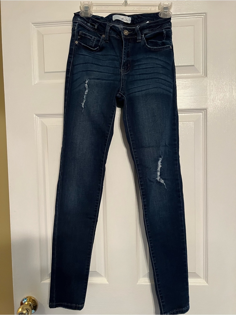 KanCan Dark Indigo Distressed Skinny Jeans